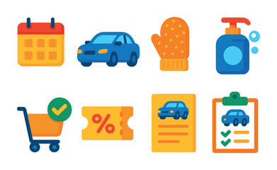 Environmental management flat icons set – wastewater, recycling, eco solutions