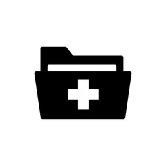 Medical File Folder with Cross Icon for Health Files