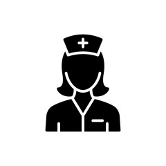 Female Nurse Icon with Visible Cap for Medical Care