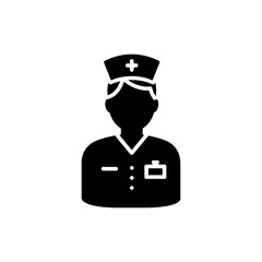Male Nurse Icon with Badge and Professional Attire