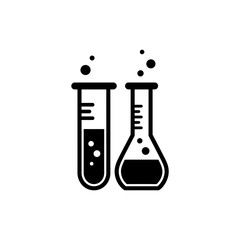 Pair of Test Tubes with Different Shapes for Laboratory and Chemistry