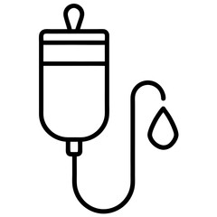 Infusion line art icon on white background.