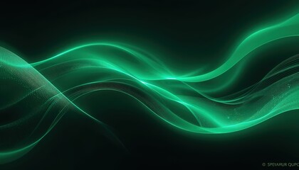 Abstract Green Wave Design with Subtle Lines