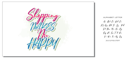 shopping makes me happy Letter quote