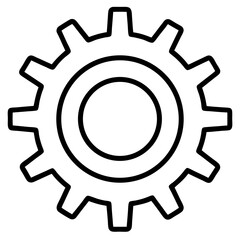 Gears line art icon on white background.