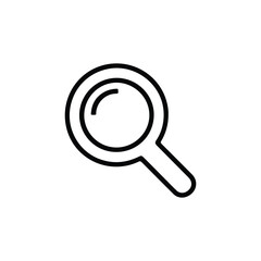 Magnifying glass icon. magnifier or loupe sign, Search symbol isolated on white background, Magnifying glass symbol