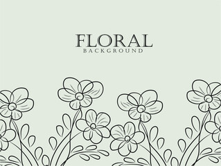 Elegant Simple Line Art Floral Background Design