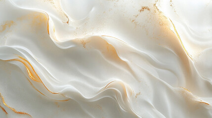 Biała tekstura marmuru ze złotymi falami, dekoracja generative ai 