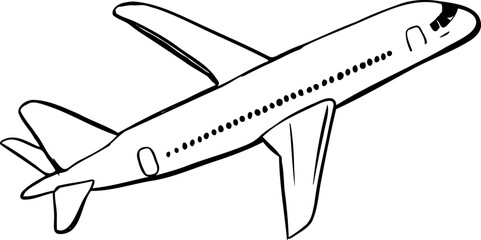 airplane tourism Line Drawing