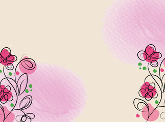 Elegant Pink Floral Design with Abstract Background for Invitation