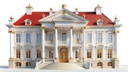 Stunning 3d architectural rendering of a grand luxury estate with ornate details