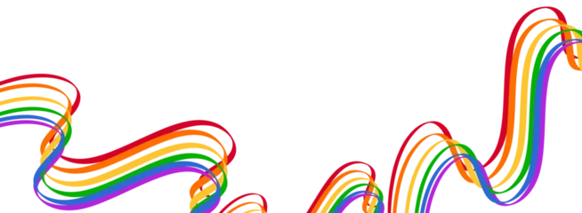 Colorful rainbow wave LGBT pride month background decoration border design  © Atstock Productions