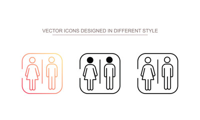 Bathroom Sign icon design with white background stock illustration