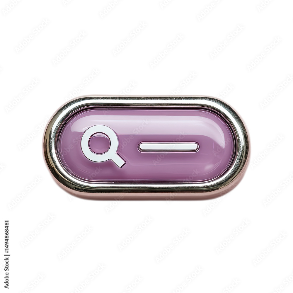 Poster elegant purple search bar button web design element glossy look