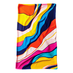 Bold Beach Towel with Expansive Vivid Abstract Line Isolated on Transparent Background