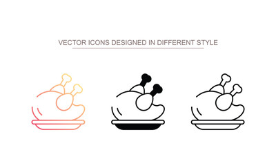 Chicken icon design with white background stock illustration