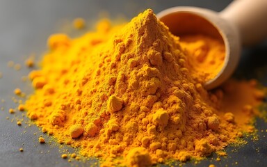 Raw turmeric root curcuma longa powder. High quality