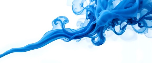 Blue Smoke Isolated on Transparent White Background – Realistic Wispy Smoke Overlay (Generative AI)