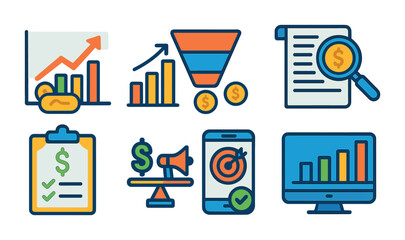 Wildlife and nature flat icons set &ndash; animal, forest, outdoor life symbols