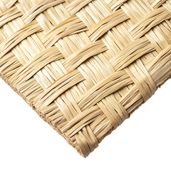 Minimalist Woven Straw Beach Mat with a Sleek Design Isolated on Transparent Background