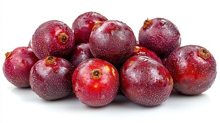 Fototapeta premium Pile of shiny, reddish-purple, textured fruits