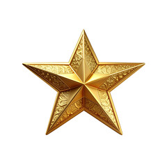 Fototapeta premium A shiny golden star, a classic holiday decoration and award symbol, is isolated on a bright white background