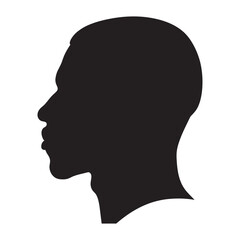 Man face shape isolated vector black silhouette