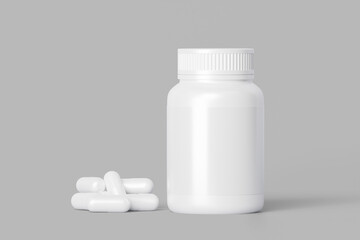 Supplement Bottle Mockup. 3D Render