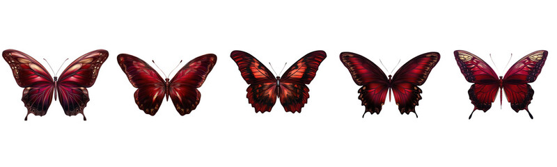 Obraz premium red butterflies on white background digital art