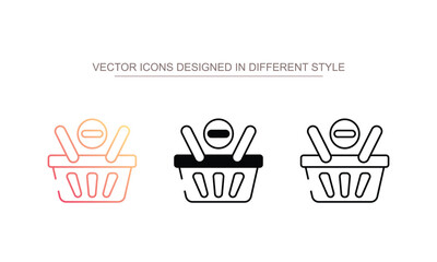 Remove from Basket icon design with white background stock illustration
