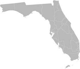 Fototapeta premium Florida congressional districts vector map (Albers equal area conic projection, PPT-compatible & fully editable)