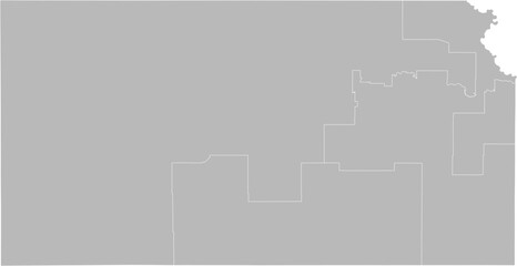 Kansas congressional districts vector map (Web Mercator projection, PPT-compatible & fully editable)