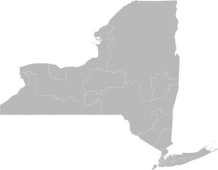 New York congressional districts vector map (Web Mercator projection, PPT-compatible & fully editable)