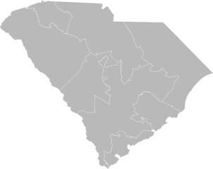 South Carolina congressional districts vector map (Web Mercator projection, PPT-compatible & fully editable)
