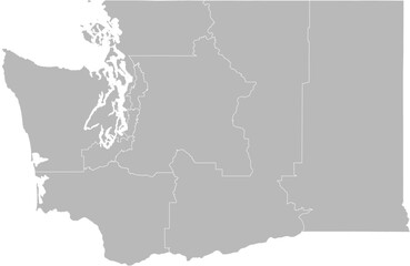Washington congressional districts vector map (Web Mercator projection, PPT-compatible & fully editable)
