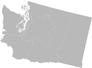 Obraz premium Washington congressional districts vector map (Albers equal area conic projection, PPT-compatible & fully editable)