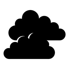 Simple black cloud illustration suggesting stormy weather conditions in the air
