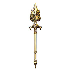 A Gilded Arrow with Gothic Tracery Medieval Cathedral Isolated on Transparent Background