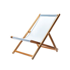 Elegant Fold Away Wooden Beach Chair with a Refined Isolated on Transparent Background