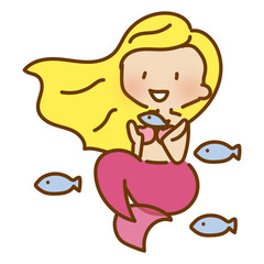 魚と戯れる人魚