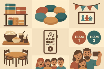 Family game night essentials with snacks and teams for fun evenings