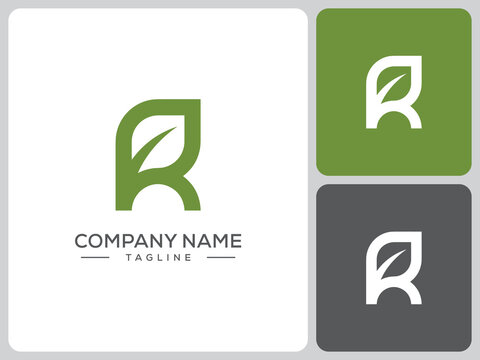 R and H leaf logo vector