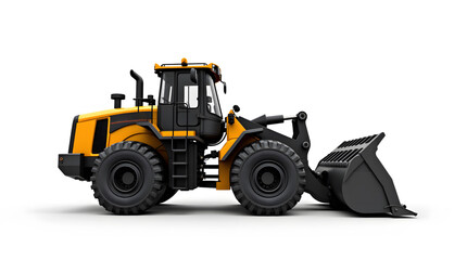 A magnificent yellow bulldozer in action at a bustling construction site. The powerful machine dominates the scene with its robust design and meticulously engineered components.