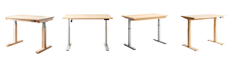 Adjustable desks and tables for versatile workspaces