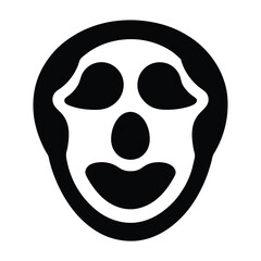 Abstract Facial Representation within Oval Shape Black and White Graphic Design