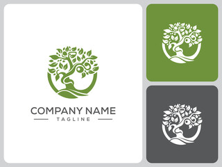 olive tree logo vector