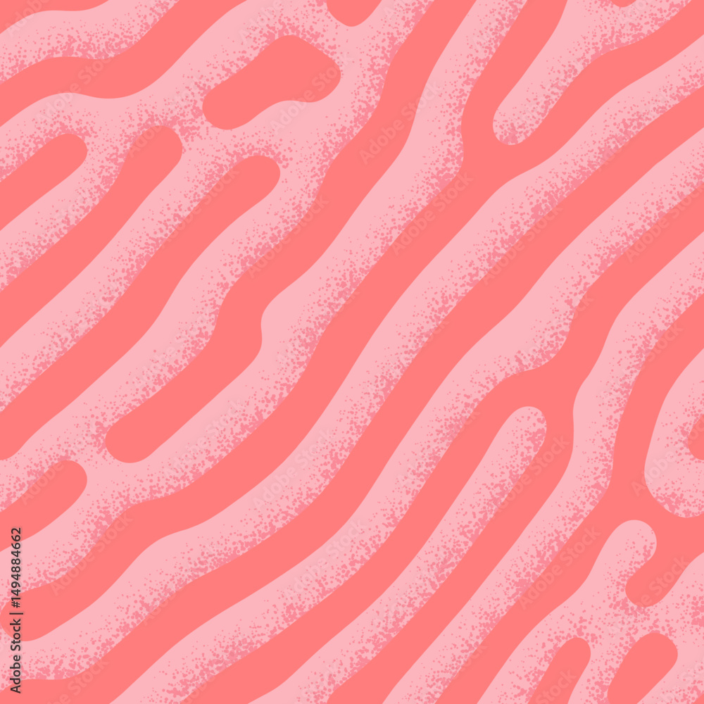 Poster abstract organic coral pink background with grainy texture. seamless reaction diffusion seamless pat