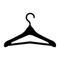 Elegant black clothes hanger simple design isolated on a white background