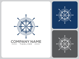 ship rudder logo vector