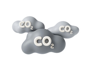 Eco CO2 cloud representation in whimsical style. 3D render illustration